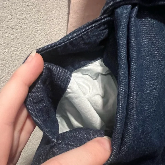 Draper James Belted Sleeveless Chambray Ruffle Shift Dress W/ Pockets - Size XS - Picture 7 of 7